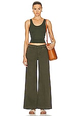 FRAME Wide Leg Tomboy Trouser in Washed Fatigue, view 4, click to view large image.