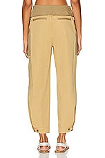 FRAME Foldover Trouser in Light Tan Multi, view 3, click to view large image.