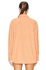 FRAME The Oversized Shirt in Bright Tangerine, view 3, click to view large image.