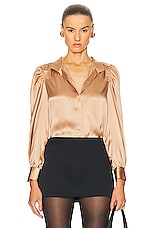 FRAME Gillian Long Sleeve Top in Blush, view 1, click to view large image.