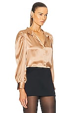 FRAME Gillian Long Sleeve Top in Blush, view 2, click to view large image.