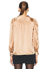 FRAME Gillian Long Sleeve Top in Blush, view 3, click to view large image.
