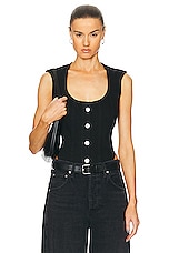 FRAME The Seamed Scoop Bustier Vest in Scorpio, view 1, click to view large image.