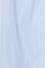 FRAME Ruched Puff Sleeve Shirt in Chambray Blue, view 5, click to view large image.