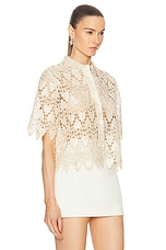 FRAME Lace Button Up Shirt in Ecru, view 2, click to view large image.