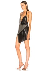 FANNIE SCHIAVONI Metal Mesh Dress in Silver & Black, view 3, click to view large image.