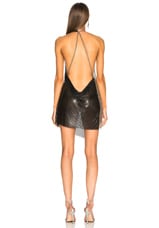 FANNIE SCHIAVONI Metal Mesh Dress in Silver & Black, view 4, click to view large image.