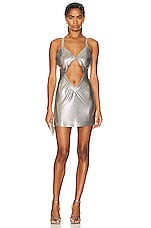 FANNIE SCHIAVONI Aria Dress in Silver, view 1, click to view large image.