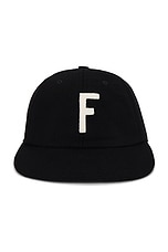 Fear of God Baseball Cap Fitted in Wool Black, view 1, click to view large image.