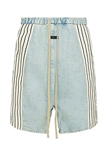 Fear of God Denim Stripe Shorts in Light Indigo, view 1, click to view large image.