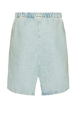 Fear of God Denim Stripe Shorts in Light Indigo, view 2, click to view large image.