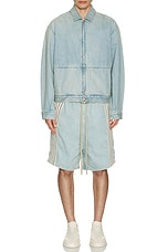 Fear of God Denim Stripe Shorts in Light Indigo, view 6, click to view large image.