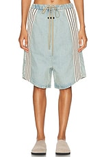 Fear of God Denim Stripe Shorts in Light Indigo, view 1, click to view large image.