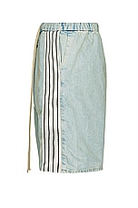 Fear of God Denim Stripe Shorts in Light Indigo, view 3, click to view large image.