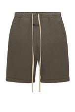 Fear of God Sweatshort in Olive, view 1, click to view large image.