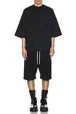 Fear of God Wool Cotton Cargo Short in Black, view 6, click to view large image.
