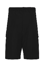 Fear of God Wool Cotton Cargo Short in Black, view 2, click to view large image.