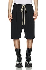 Fear of God Wool Cotton Cargo Short in Black, view 5, click to view large image.