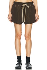 Fear of God Wrinkled Polyester Running Short in Mocha, view 1, click to view large image.