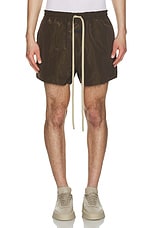 Fear of God Wrinkled Polyester Running Short in Mocha, view 5, click to view large image.