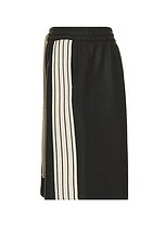 Fear of God Coated Wool Side Stripe Relaxed Short in Forest, view 3, click to view large image.