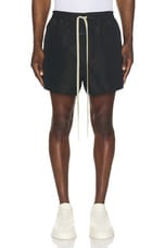Fear of God Wrinkled Polyester Running Short in Black, view 5, click to view large image.
