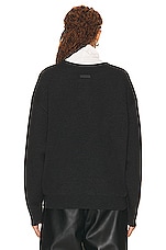 Fear of God Eternal Henley Sweater in Black Heather, view 3, click to view large image.