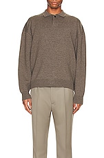 Fear of God Eternal Polo Sweater in Dusty Concrete Heather, view 4, click to view large image.