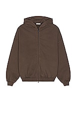 Fear of God Full Zip Hoodie in Olive, view 1, click to view large image.
