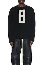 Fear of God Boucle Straight Neck Relaxed Sweater in Black, view 4, click to view large image.
