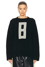 Fear of God Boucle Straight Neck Relaxed Sweater in Black, view 1, click to view large image.