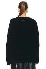 Fear of God Boucle Straight Neck Relaxed Sweater in Black, view 4, click to view large image.
