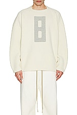 Fear of God Boucle Straight Neck Relaxed Sweater in Cream, view 4, click to view large image.