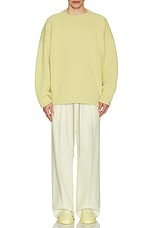 Fear of God Virgin Wool Boucle Straight Neck Relaxed Sweater in Lemon Cream, view 5, click to view large image.
