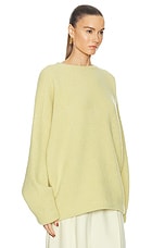 Fear of God Virgin Wool Boucle Straight Neck Relaxed Sweater in Lemon Cream, view 2, click to view large image.
