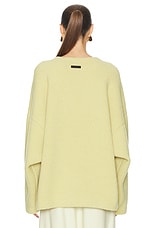 Fear of God Virgin Wool Boucle Straight Neck Relaxed Sweater in Lemon Cream, view 4, click to view large image.