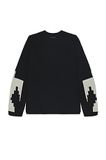 Fear of God Wool Cashmere Blend Thunderbird Full Zip Sweater in Melange Black, view 2, click to view large image.