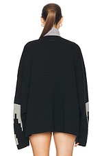 Fear of God Wool Cashmere Blend Thunderbird Full Zip Sweater in Melange Black, view 4, click to view large image.