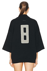 Fear of God Wool Cashmere Blend Polo Sweater in Melange Black, view 4, click to view large image.