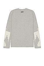 Fear of God Wool Cashmere Blend Thunderbird Full Zip Sweater in Dove Grey, view 2, click to view large image.