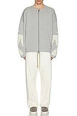 Fear of God Wool Cashmere Blend Thunderbird Full Zip Sweater in Dove Grey, view 5, click to view large image.