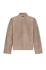 Fear of God Eternal Suede Jacket in Dusty Concrete, view 2, click to view large image.