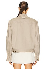 Fear of God Eternal Denim Jacket in dusty beige, view 4, click to view large image.