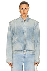 Fear of God Eternal Denim Jacket in 5 Year Indigo, view 1, click to view large image.