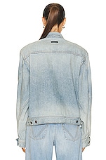 Fear of God Eternal Denim Jacket in 5 Year Indigo, view 4, click to view large image.