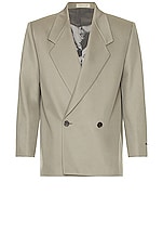 Fear of God Eternal Cav Suit Jacket in dusty concrete, view 1, click to view large image.