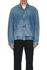 Fear of God 8th Denim Jacket in Medium Indigo, view 4, click to view large image.