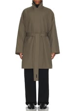 Fear of God Wool Crepe Trench in Wood, view 5, click to view large image.