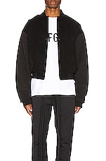 Fear of God 6th Collection Varsity Jacket in Vintage Black & Black 