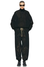 Fear of God Wrinkled Polyester Pintuck Sweatpant in Black, view 6, click to view large image.